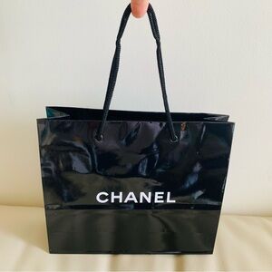 CHANEL Glossy Black Tote Bag new never used authentic